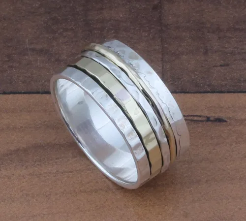 Vista 42 de Boho Spinner Ring, Mothers Day Gift, Silver 925 Women Ring, Sterling Silver 925 Ring, Fidget Spinner Ring,Women Silver Anxiety Ring