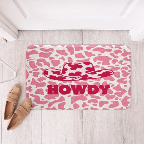 Vista 15 de Feelyou Tapetes de baño estampados, con patrón de sombrero occidental, para niños y niños, vaquera rosa, para ducha, accesorios de baño abstractos