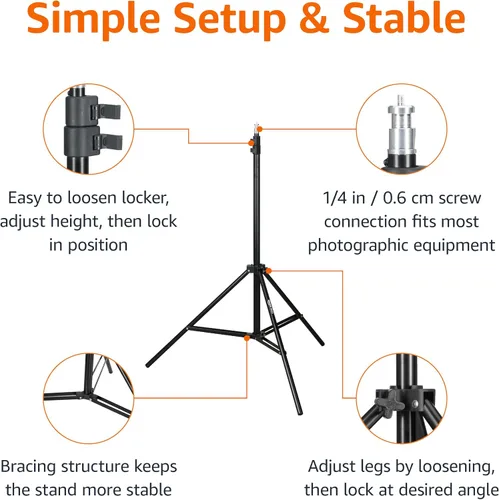 Vista 2 de Amazon Basics Soporte de trípode de fotografía de aluminio ligero con estuche - 2.8 - 6.7 pies, negro