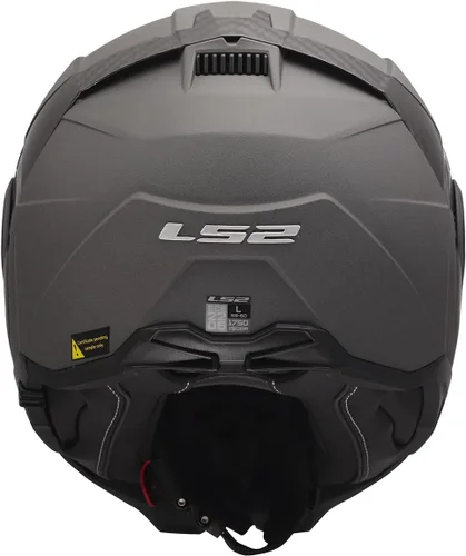 Vista 5 de Cascos LS2 Advant II - Casco modular para motocicleta con protector solar (Gris hormigón mate - Talla L)