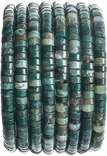 Vista 8 de Abalorios Espaciadores de Jade Natural Africano 4x2mm 38cm/str Redondos Planos Semipreciosos para Hacer Pulseras y Collares Jade africano