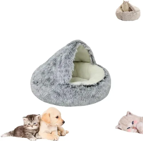 Vista 7 de Cama de Capullo Acogedora para Mascotas, Cama de Rincón Acogedora para Perros, Cama de Peluche de Invierno para Mascotas, Cama de Capullo Acogedora