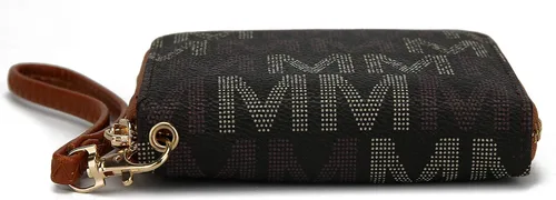 Vista 6 de MKF - Cartera de pulsera para mujer múltiples ranuras para tarjetas bolso de piel sintética correa extraíble