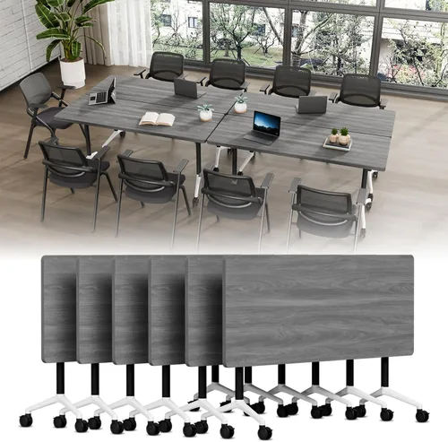 Vista 51 de Folding Conference Table with Wheels, Modular Foldable Conference Room Training Tables for Training Rooms, Flip Top Mobile Rolling Meeting Seminar