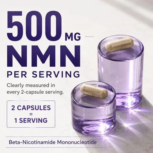 Vista 4 de Suplemento NMN 500 mg con Resveratrol y Antioxidantes, 60 Cápsulas