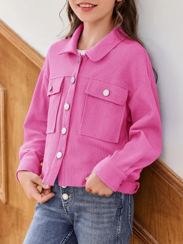 Vista 5 de Galawaqe Chaqueta de punto gofre para niñas de 5 a 14 años