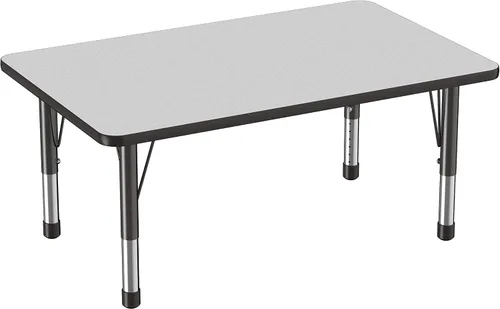 Vista 115 de FDP - Mesa rectangular para actividades escolares y aulas (24 x 36 pulgadas), patas gruesas para niños pequeños, altura ajustable de 15 a 24