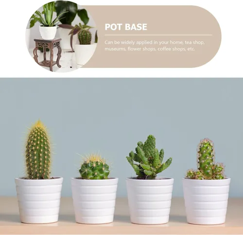 Vista 6 de Soporte de madera para plantas, soporte de exhibición para macetas, base para suculentas, mini taburete para interior y exterior, patio, balcón