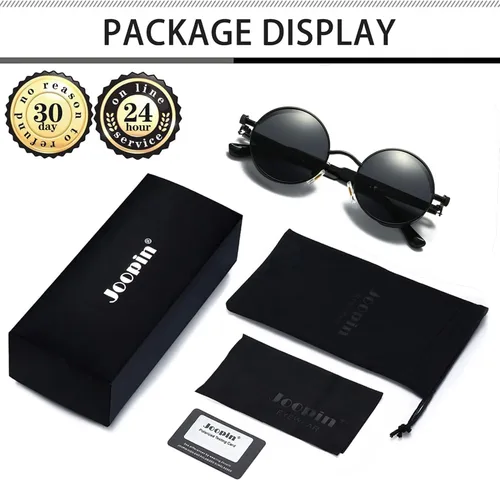 Vista 6 de Gafas de sol Joopin polarizadas, estilo Lennon, redondas, gafas de sol estilo hippy redondas para mujer y hombre