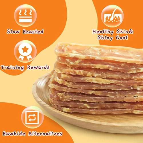 Vista 7 de Jungle Calling Dog Treats - Golosinas de entrenamiento de carne seca de pollo, aperitivos tostados lentos para perros medianos y grandes, golosinas