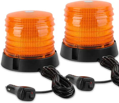 Vista 7 de ASPL Luces de Baliza Intermitente de Advertencia LED, 60 Luces LED Ámbar Intermitentes de Seguridad Estroboscópicas con Magnético y Cable Recto