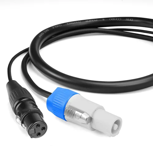 Vista 4 de SMALL-EYE Cable de enlace combinado DMX y Power Con de 3 pines de 2 pies – Control de potencia 13AWG DMX macho a hembra cable para accesorios