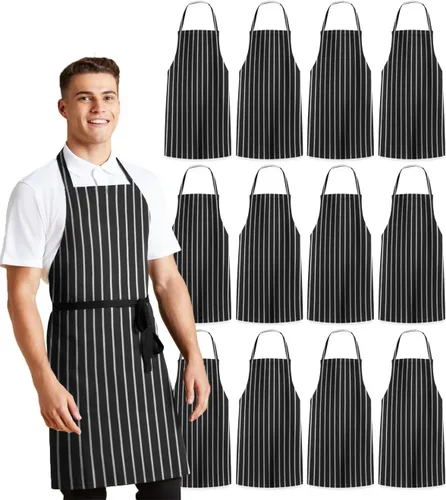 Vista 25 de Avalon Kitchen Aprons for Men - 100% Polyester Chef Apron Women with Extra Long Ties - Cooking Aprons for Women & Mens Apron