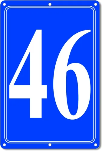 Vista 26 de Premium Aluminum Number Signs, Metal 12" X 8" Blue Numbered Sign Outdoor for Parking Lots, Floor, Dock, Court, Aisle, Field, High Visibility, No