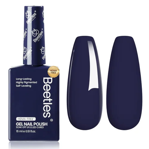Vista 17 de Beetles - Esmalte de gel blanco, 0.5 onzas líquidas, tamaño completo, sin A - Creme White Hema Free white Rhythm
