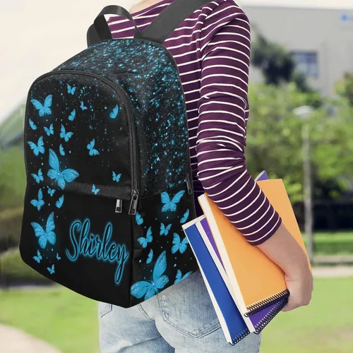 Vista 5 de M YESCUSTOM Mochila personalizada casual con nombre, multifuncional, para adolescentes, niñas, niños, mochilas escolares para niños, 0705-10