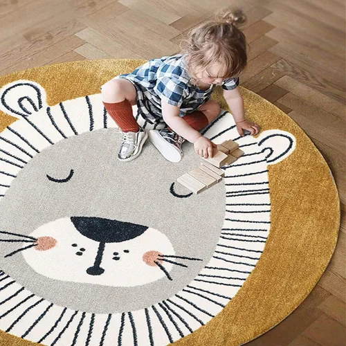 Vista 14 de Poowe Alfombra redonda con diseño de arco iris, colorida alfombra bohemia para niños, ultra suave, lavable, alfombra para habitación del cuarto