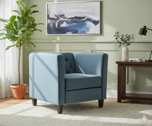 Vista 43 de Container Furniture Direct Muebles clásicos con capitoné y modernos para sala de estar, sofá universitario con relleno, cómodo sofá biplaza de Gris
