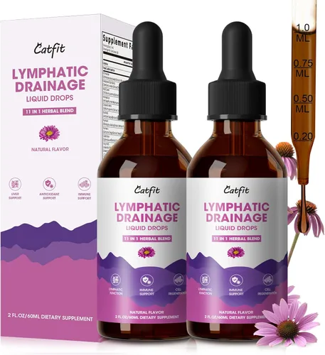 Vista 9 de Gotas de Suplementos de Drenaje Linfático para el Sistema Inmunológico, Apoyo al Sistema Linfático, Limpieza y Desintoxicación, Salud del Hígado