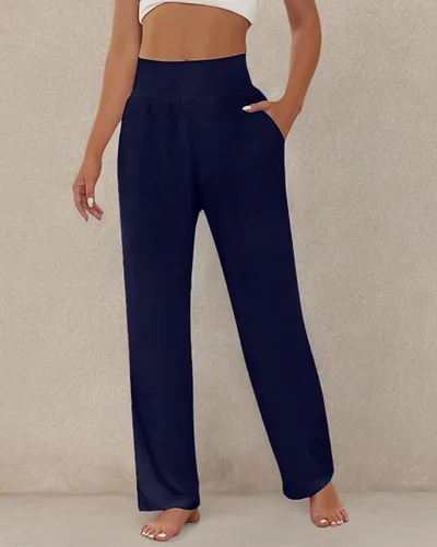Vista 7 de Neer - Conjunto de 3 pantalones de yoga de pierna ancha para mujer - Pantalones deportivos cómodos, holgados, de cintura alta y casuales