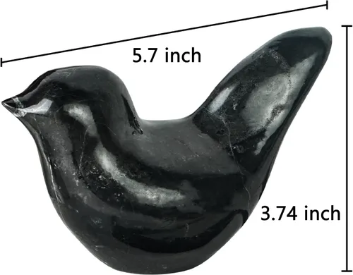 Vista 4 de DreamsEden Figuras de pájaros para decoración del hogar, 1 pieza hecha en piedra, estatua de pájaro grande, escultura decorativa para estante, mesa