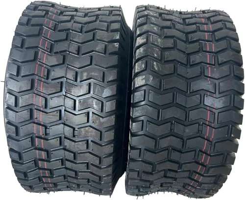 Vista 2 de Dos neumáticos de césped para tractor cortacésped 15x6.00-6 sin cámara NHS 4 capas clasificadas