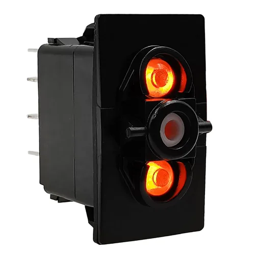 Vista 7 de Dual Blue Led 7 Pin ON-Off-ON DPDT 3 Way Rocker Switch Base para ARB/Carling Auto Marine Boat Dashboard Switch Reemplazo 12V/24V IP68