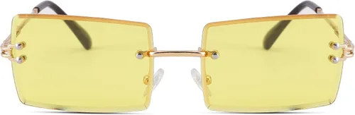 Vista 41 de Gafas de sol rectangulares para hombres/mujeres, gafas de sol pequeñas sin montura cuadrada
