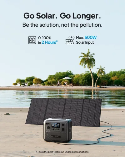 Vista 5 de BLUETTI Generador solar portátil de la batería de la estación eléctrica Elevación de potencia de 2000 W, 45 minutos 0-80% de carga rápida, 20 ms