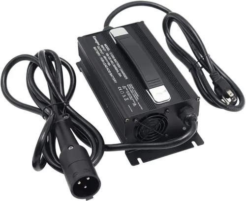 Vista 2 de Cargador de batería de 48 voltios y 18 amperios compatible con Club Car para carros de golf de 48 voltios con enchufe redondo de 3 pines