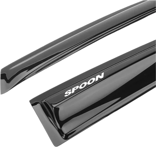 Vista 5 de EVPROXP - Visera de ventana compatible con Civic 4DR 06-11 Side Window Vent Deflector, Dark Smoke Tinted, JDM Mug Tape On Style, with White