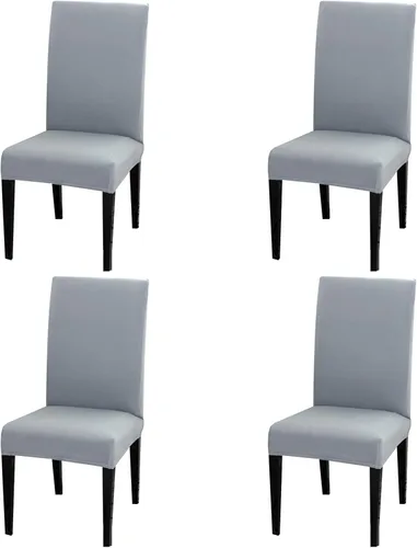 Vista 40 de Dimatic Paquete de 2 fundas elásticas de licra para sillas de comedor, extraíbles y lavables, fundas protectoras para sillas de comedor, cocina