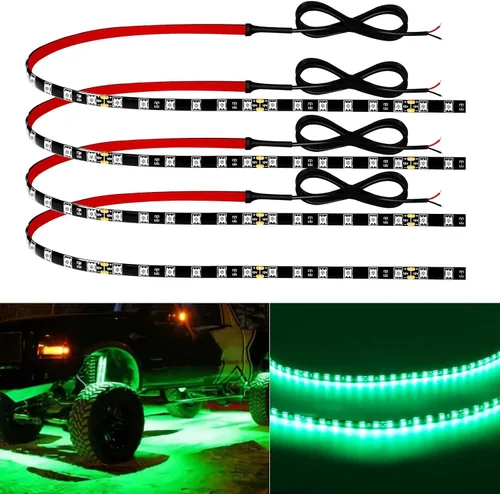 Vista 8 de Keiurot Tira de luces LED para automóvil, 24 pulgadas, conectable, azul, para coches, barcos, carros de golf, camiones, impermeables, 12 V, paquete