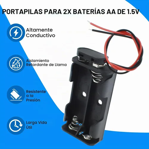 Vista 4 de SDTC Tech Juego de 2 soportes de batería AA de 1,5 V y kit de conector a