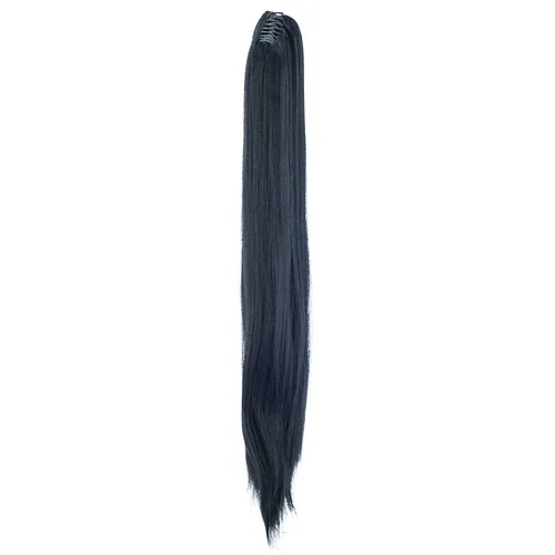 Vista 6 de Extensiones de pelo sintético SWACC con clip de pinza de 28 pulgadas de largo, lacio, para mujer