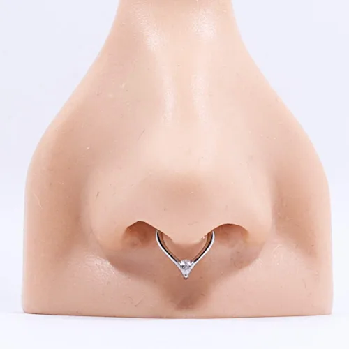 Vista 5 de FANSING Piercing de acero quirúrgico de 056oz y 0315in para mujer Metal circonita cúbica