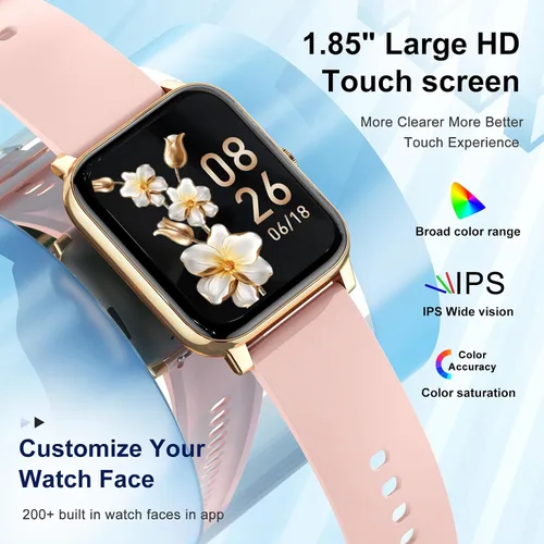 Vista 5 de Reloj inteligente para mujer con rastreador de ejercicios: relojes inteligentes para mujer, relojes digitales para hombre, marca/respuesta