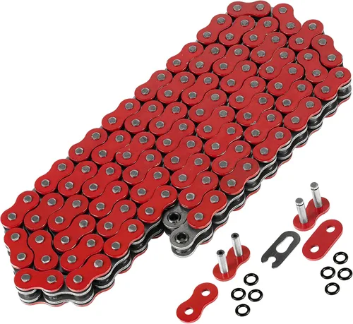 Vista 6 de Caltric Cadena de transmisión de junta tórica compatible con Yamaha Fz6 Fz-6 2004-2008 rojo