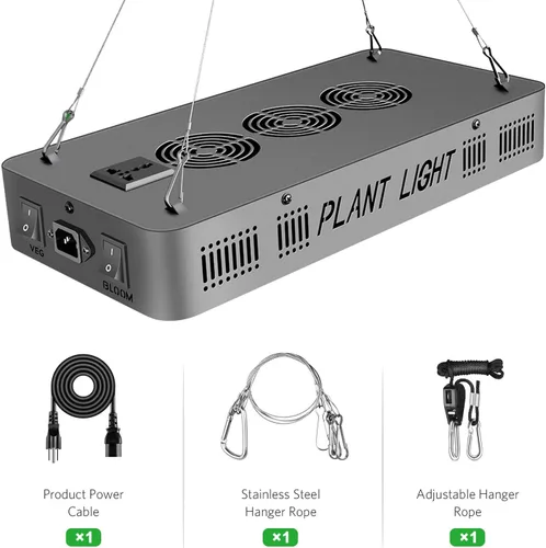 Vista 9 de iPower Luz LED de crecimiento de espectro completo para plantas de invernadero hidropónico de interior, verduras y flores, 230 W reales