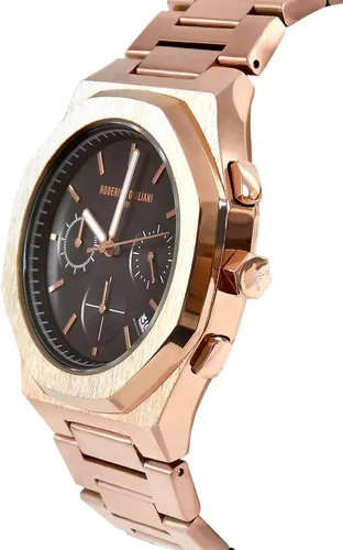 Vista 2 de Reloj cronógrafo analógico negro DIAL oro rosa CASE para hombre MSTC-71000003, oro rosa, Oro Rosa, Moderno