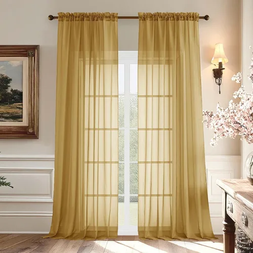 Vista 73 de Aiyufeng 2 paneles de cenefa transparente negra de 14 pulgadas de largo, cortinas cortas negras transparentes para dormitorio, cortinas de cocina