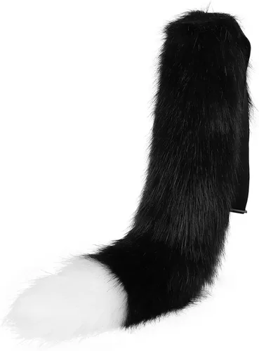 Vista 9 de Cola de zorro de 25.6 in (25.6 pulgadas) lobo gato cola larga de felpa suave y esponjosa, accesorios de fiesta de juegos de rol de Halloween