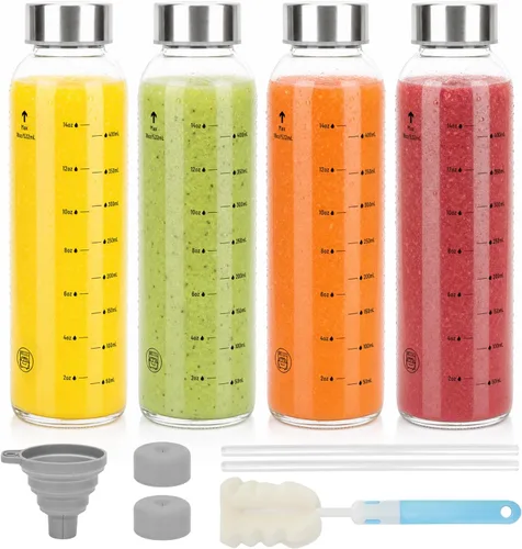 Vista 16 de Luxfuel Botellas de vidrio transparente con tapas, botellas de agua