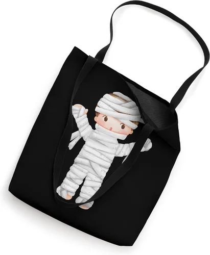 Vista 2 de Little Boy as Mummy - Bolsa de mano con diseño de truco o trato de Halloween Blanco 16 pulgadas