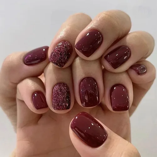 Vista 14 de Uñas postizas a presión de mariposa - Uñas falsas cortas cuadradas con diseños en relieve 3D, punta francesa blanca, acabado mate, acrílico rosa