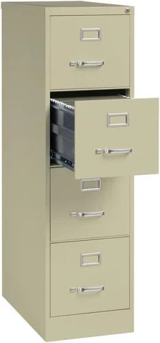 Vista 4 de Home Square - Archivador vertical de metal con 4 cajones en masilla/beige (juego de 2)