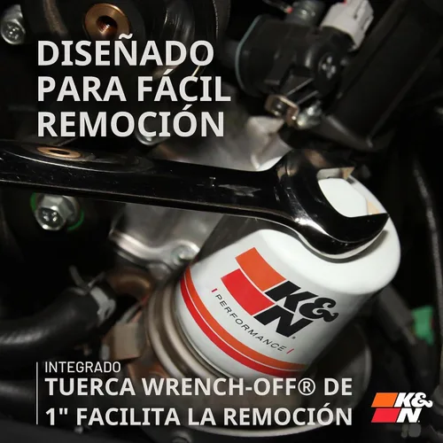 Vista 2 de Filtro de aceite con llave de funcionamiento K&N HP2010. Compatible con Select 1991-2026 CHEVROLET/DODGE/FORD/LINCOLN