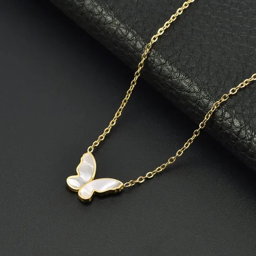 Vista 2 de Collar de mariposa con dije de gargantilla y dije delicado para mujer, joyería para regalos de cumpleaños