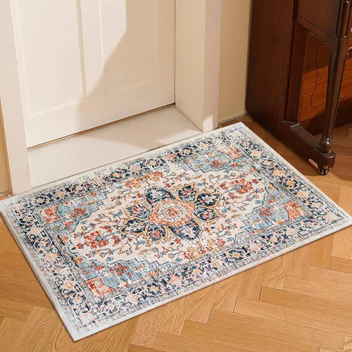Vista 6 de VK VK·LIVING Tapete para la entrada de 2 x 3 pies, pequeño, bohemio, para baño, respaldo antideslizante, felpudo, de interior, puerta delantera
