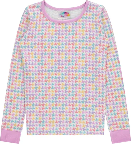 Vista 4 de BTween Pijama de 4 piezas para niñas, pijama de manga larga teñida con lazo para niñas